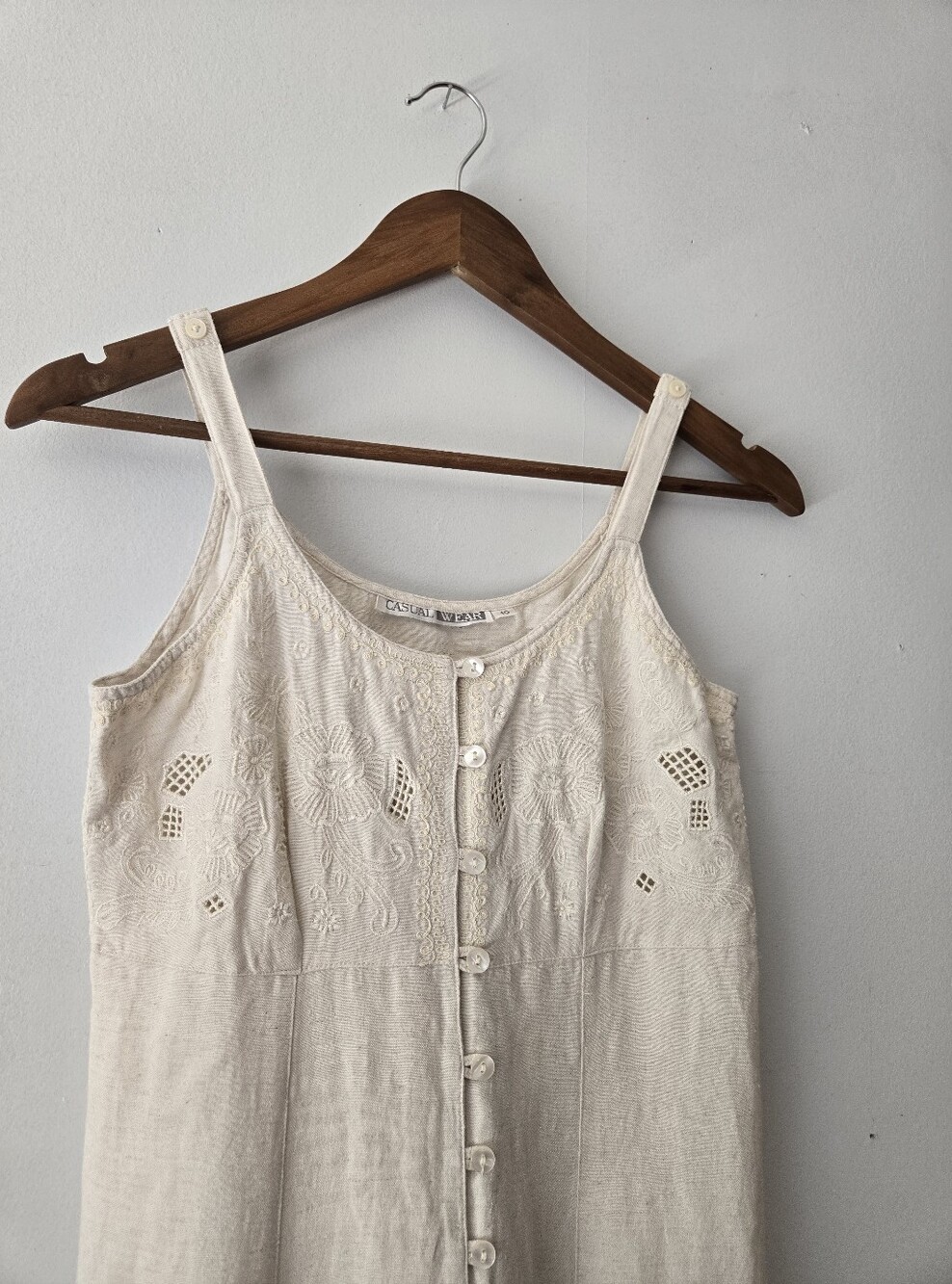 Eyelet Embroidered Button Down Dress - Picture 2 of 11